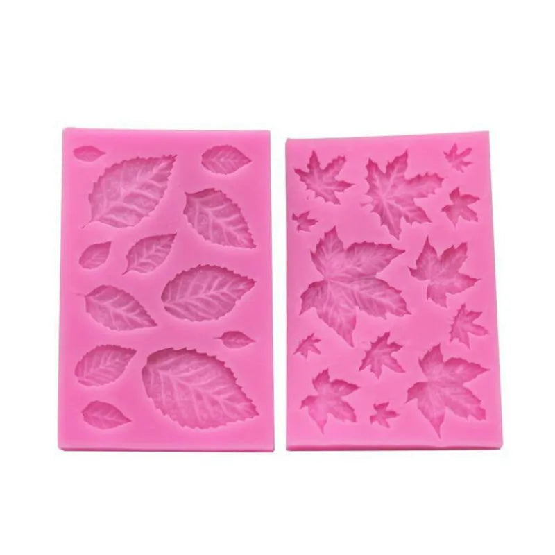 1PC Rose Leaves &Maple Silicone Mold Epoxy UV Resin Candy Polymer Clay Fondant Mold Cake Decorationg Tool Flower GumPaste Mould